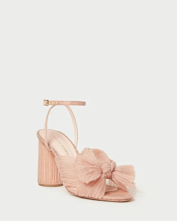 Fashion Camellia Pleated Bow Heel FOR THE BRIDE | Heeled Sandals